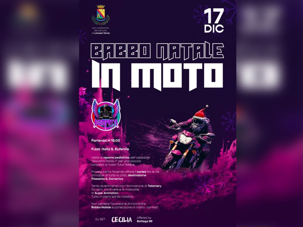 adn24 lamezia terme cz | evento de icompatti babbo natale in moto