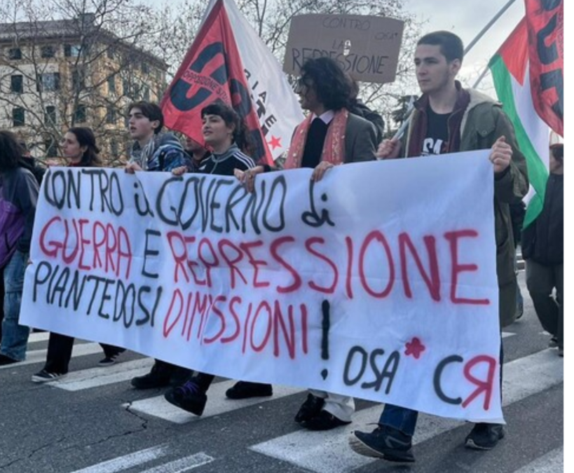 adn24 genova | studenti in corteo contro la guerra in medio oriente salvini e piantedosi