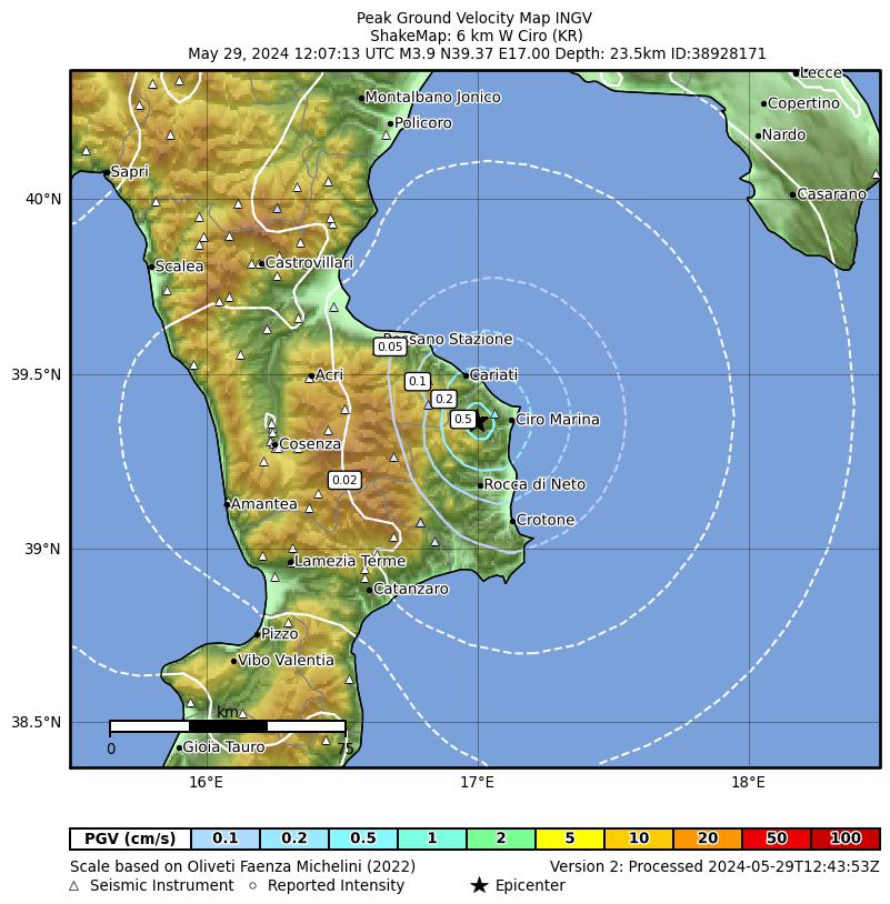 adn24 scossa di magnitudo 39 in provincia di cirò in calabria