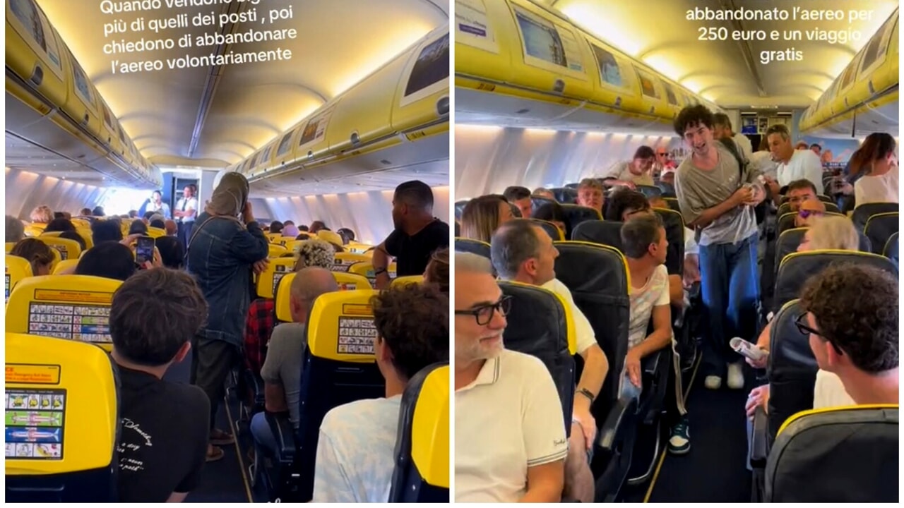 adn24 caos a bordo di un volo ryanair 250 euro e un viaggio gratis a chi scende