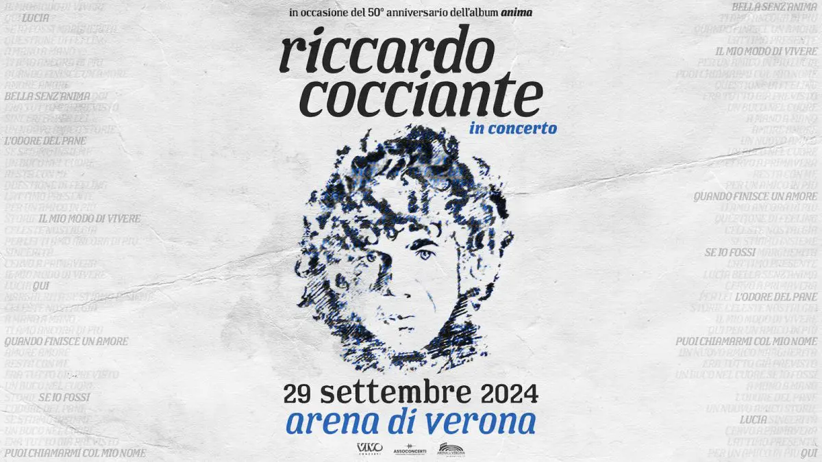 adn24 riccardo cocciante torna in concerto il 29 settembre allarena di verona