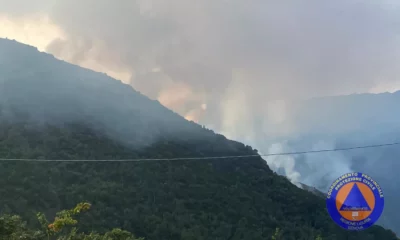  ‣ adn24 genova | incendio di bosco sulle alture di voltri, pompieri all'opera per spegnere il rogo