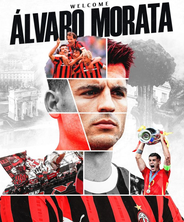 adn24 alvaro morata è un giocatore del milan ufficiale