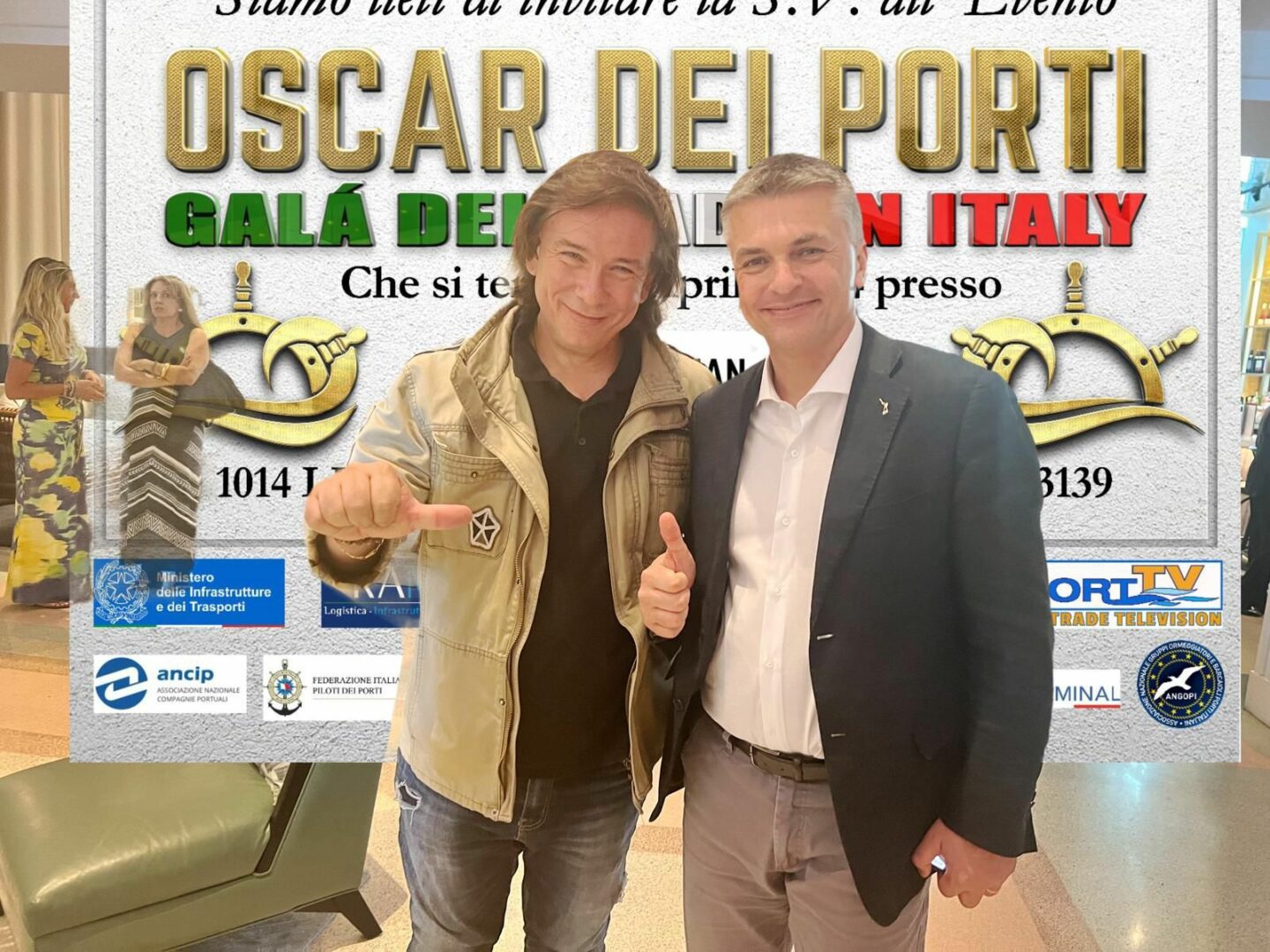 adn24 roberto onofri conduce la 17^ edizione de loscar dei porti su rai italia