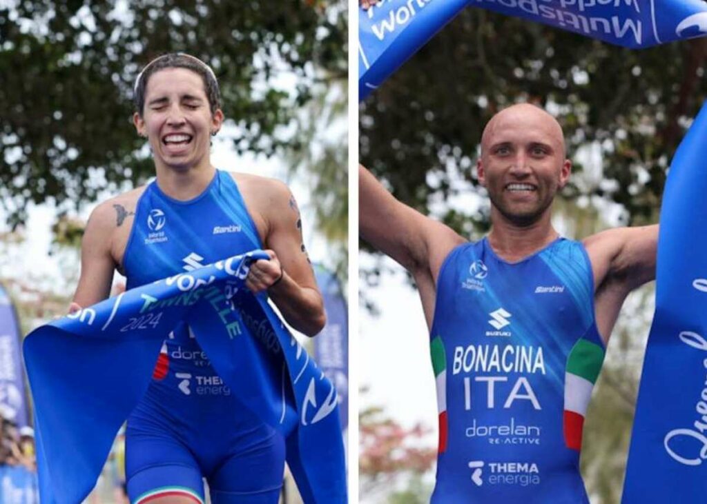 adn24 bonacina e menditto campioni mondiali di triathlon cross