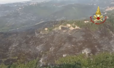  ‣ adn24 roma | incendio vegetazione tra morlupo e castelnuovo di porto: vigili del fuoco a lavoro video