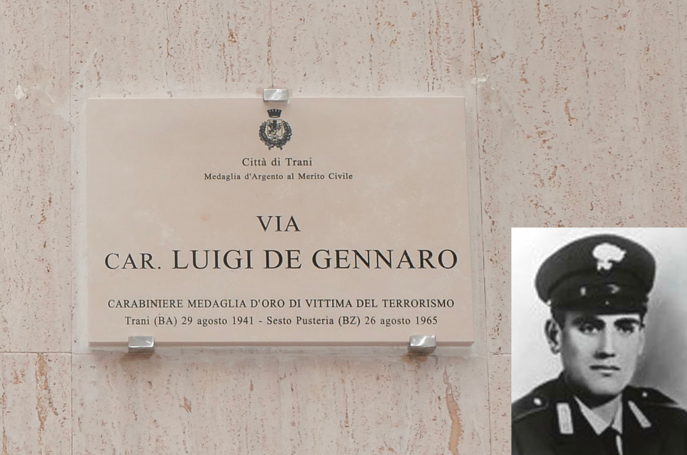 adn24 trani | oggi lanniversario del sacrificio della medaglia doro del carabiniere luigi de gennaro