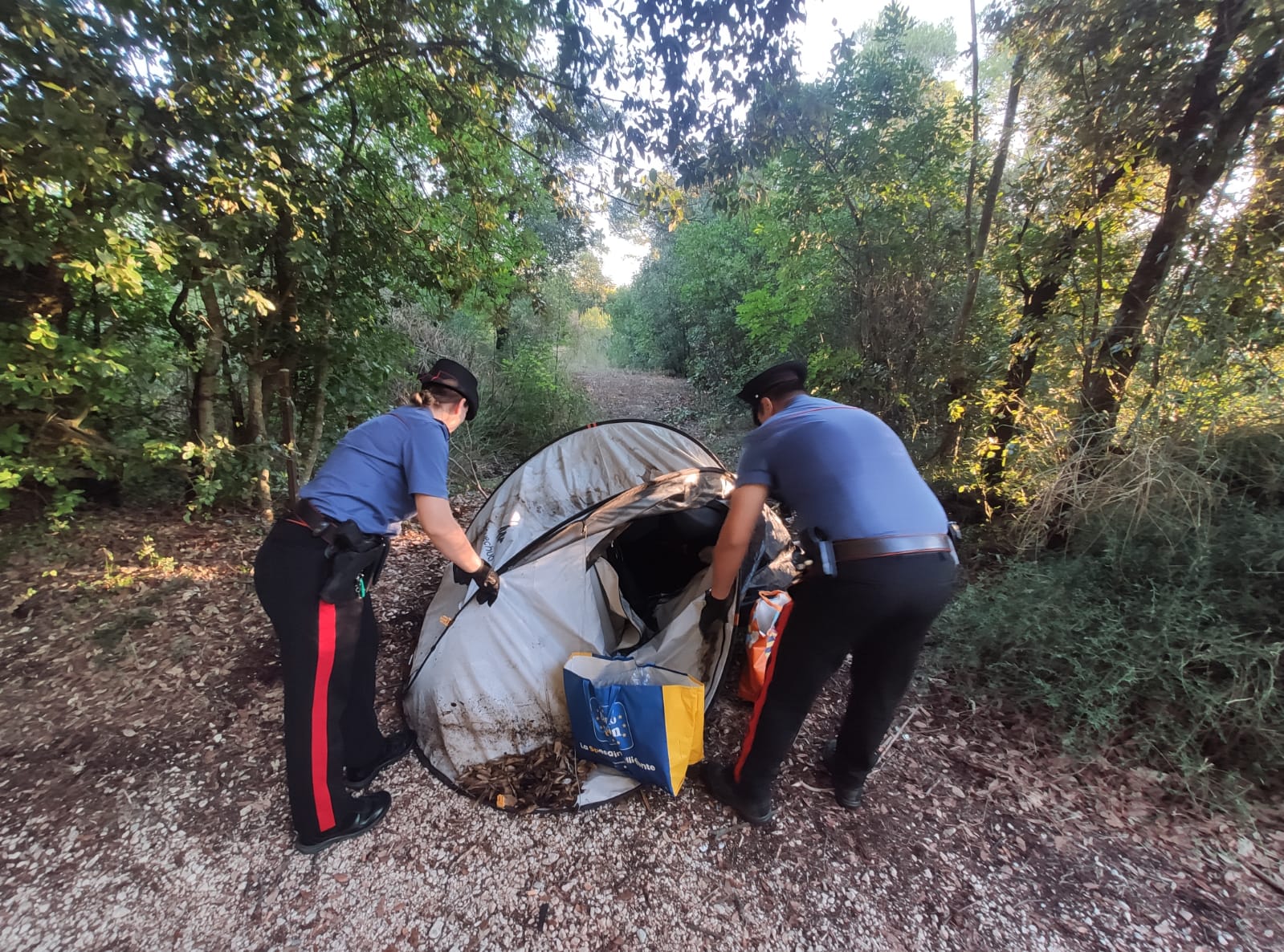 adn24 terni | i carabinieri smantellano bivacchi sospetti nellarea boschiva di itieli