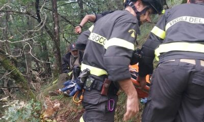 adn24 vernio pt | intervento di soccorso a montepiano vigili del fuoco e pegaso in azione per recuperare un uomo ferito