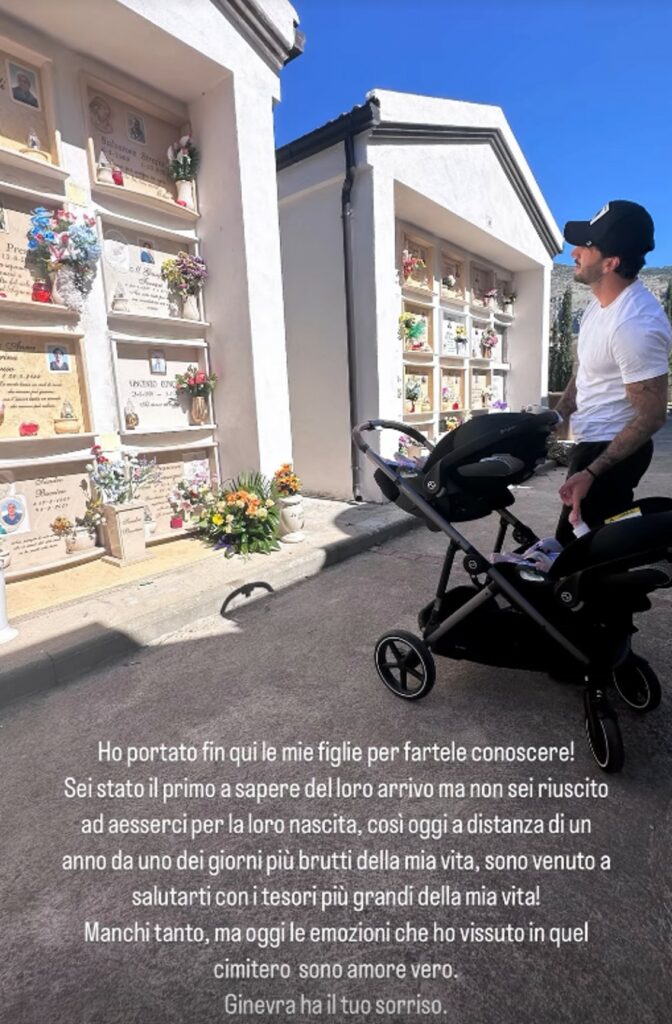 adn24 andreas muller porta le piccole gemelle al cimitero scoppia la polemica sui social